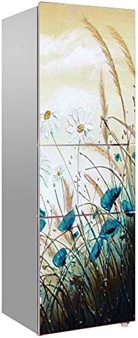 KingbeefLIU Fridge Magnet Fashion Flower Self Adhesive Refrigerator Fridge Door Cover Sticker Decal Decor 180cm x 60cm