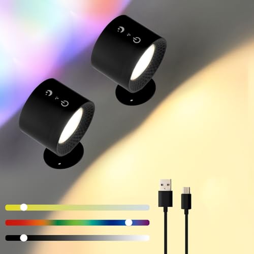 Lámpara de pared RGB con sensor táctil inteligente y batería portátil para pasillo 5
