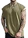 PLEPAN Men's Streetwear Fashion Tank Tops Cut Off Muscle Shirts Workout Gym Tee Olive Large