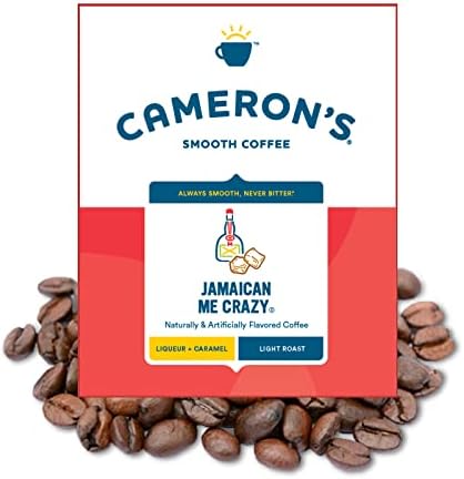 Cameron's Coffee Jamaican Me Crazy Flavored Whole Bean Coffee, Light Roast, 100% Arabica, Bulk, 4-Pound Bag, (Pack of 1)