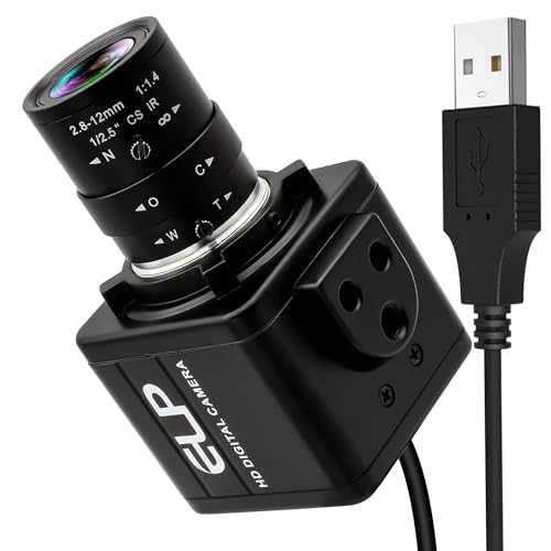 IFWATER 16MP HD USB Camera, 2.8-12mm 4X Optical Manual Zoom CS Mount Lens, High Resolution for Lightburn, OpenCV, Live Streaming & USB Microscope, Plug & Play for Windows, Linux, Jetson Nano