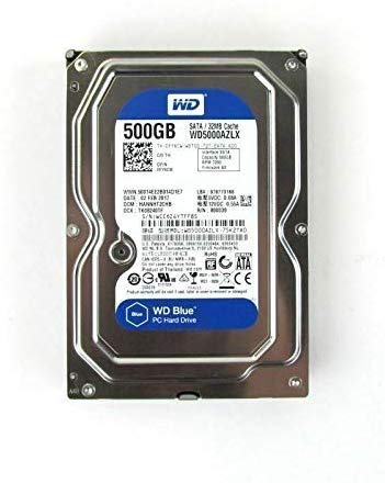 HDD Hard Drive WD BLUE 500GB BLUE 32MB 7200RPM 3.5 INCH WD5000AZLX DESKTOP SATA III 6Gb/SEC INTERNAL HDD