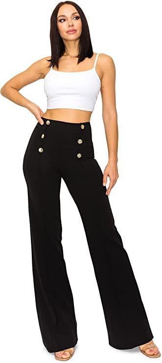 Cemi Ceri Women's High Waist Dress Pants w/Button Decorate - Image 3