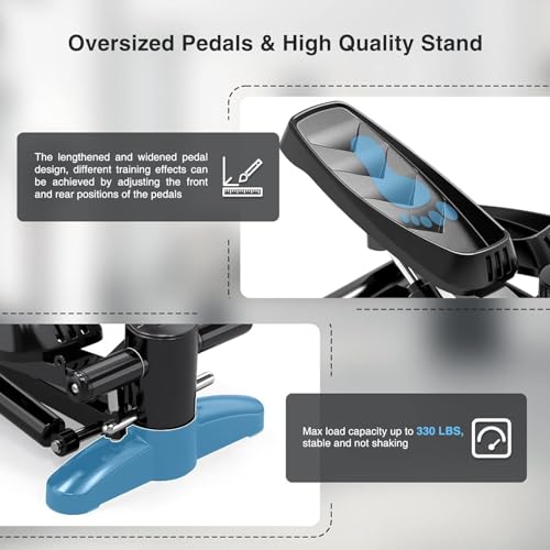 Mini stepper para el hogar, 150 kg, con monitor LCD, silencioso, con Power Ropes, para entrenamiento de glúteos y cardio, Stepper para el Ministerio del Interior, ejercicio de fitness en casa - Imagen 4