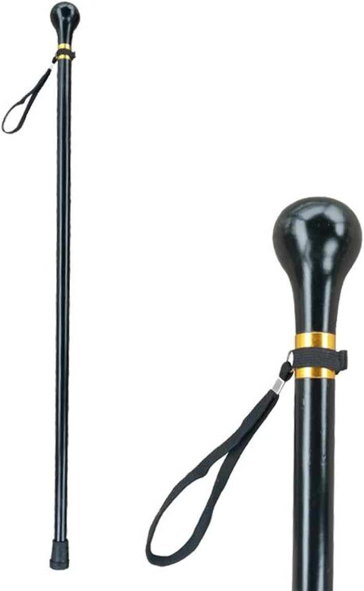 Wood Walking Cane with Round Handle for Men and Women Solid Wooden