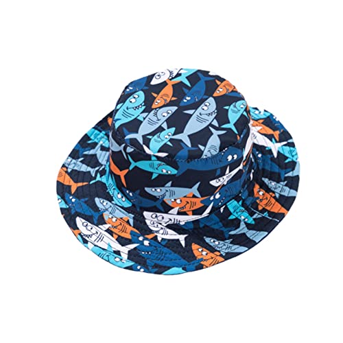 Gorro de niños para el verano con estampado animado y correa ajustable para la playa