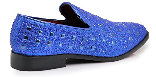 Image of SPK11 Men's Vintage Fashion Rhinestone Designer Dress Loafers Slip On Shoes Classic Tuxedo Dress Shoes