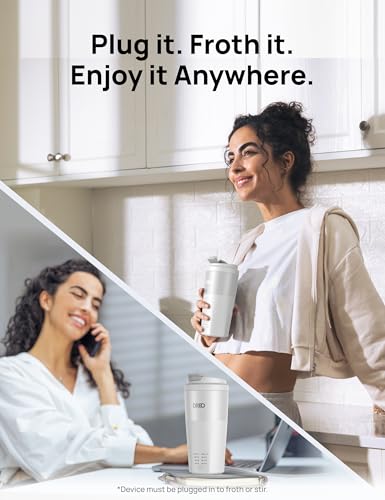 Image of DREO Milk Frother, 4-in-1 Electric Frother for Coffee, Hot and Cold Foam Maker for Cappuccino, Flat-white, Latte with Plant-based and Dairy Milk, Multi-stage, Easy to Clean, Temperature Control, White