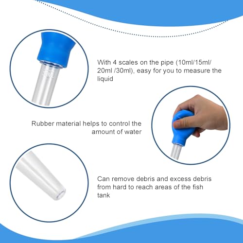 Image of Aquarium Cleaning Dropper, 30ml Aquarium Cleaning Waste Remover, Aquarium Gravel Cleaning Straw, Blue