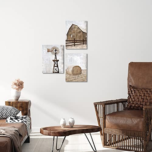 HOMEOART-Farmhouse-Wall-Art-Rustic-Barn-Windmill-Cornfield-Pictures-Countryside-Rural-Landscape-Painting-Canvas-Artwork-Stretched-and-Framed-Ready-to-Hang-Home-Decor-12x16x3-Pieces HOMEOART Farmhouse Wall Art Rustic Barn Windmill Cornfield Pictures Countryside Rural Landscape Painting Canvas Artwork Stretched and Framed Ready to Hang Home Decor 12x16x3 Pieces