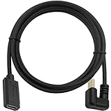 Câble d'extension USB C, avec un design en forme de U à 180 degrés, protège la prise et prolonge la durée de vie du câble en réduisant les tensions de l'utilisation quotidienne. Il s'agit d'un câble d'extension et nécessite un câble externe USB C mâle, qui prend en charge les données et la charge en même temps.