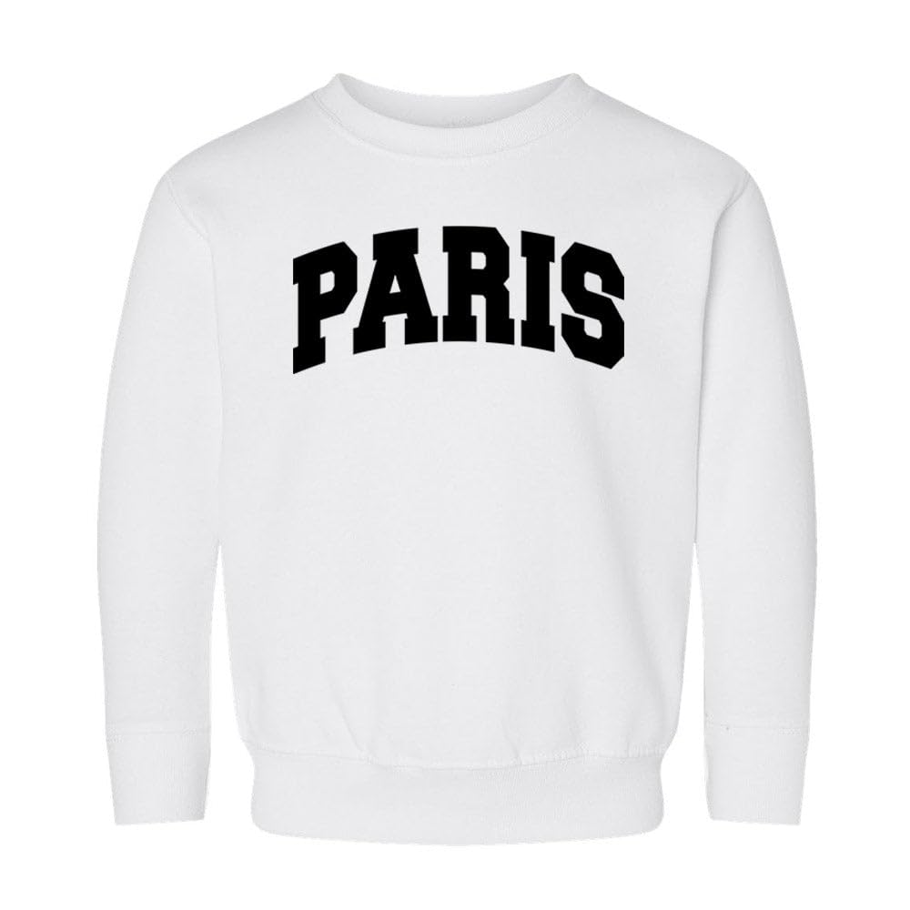 Collegiate Paris Kids Sweatshirt Toddler 5T White