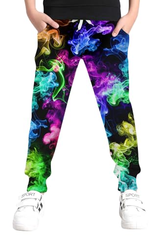 UNICOMIDEA 6-16T Boys Pants Girls Funny Joggers Sports Sweatpants with Drawstring