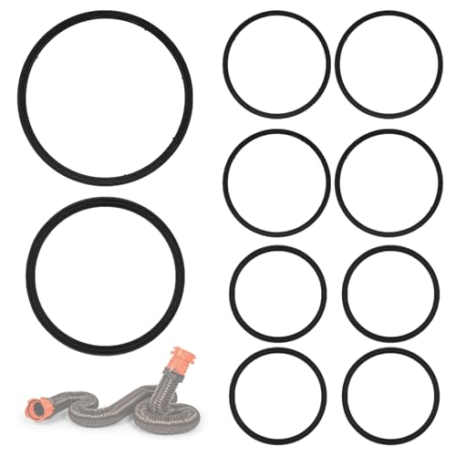 RV Sewer Hose Replacement Gaskets, 39834 Rubber Seal Fittings for Camco RhinoFLEX/Easy-Slip/Revolution, Enhanced Sealing & Leak Prevention. Keep RV Sewer System Clean and Odor-Free (10 Pack)