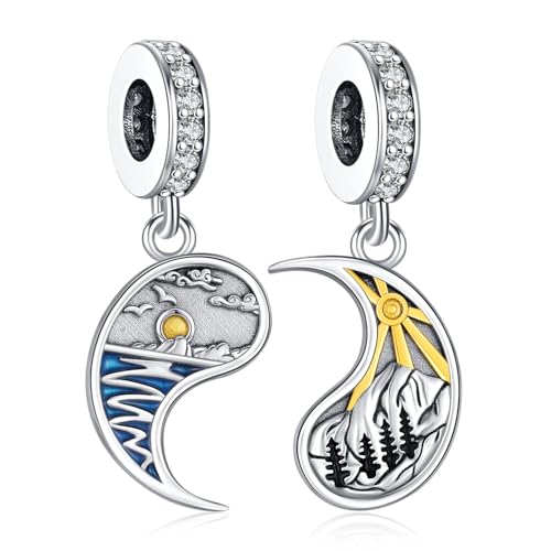 Pandora Charms Amistad Plata de ley 925 Pandora Charms Colgante Momentos Charms de cuentas Mujeres Fit Pulsera europea Regalo de joyería para mujeres
