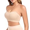 Sujetadores sin tirantes para mujer, brasier bandeau acolchado antideslizante, sin varillas, con tirantes transparentes