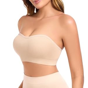 Sujetadores sin tirantes para mujer, brasier bandeau acolchado antideslizante, sin varillas, con tirantes transparentes