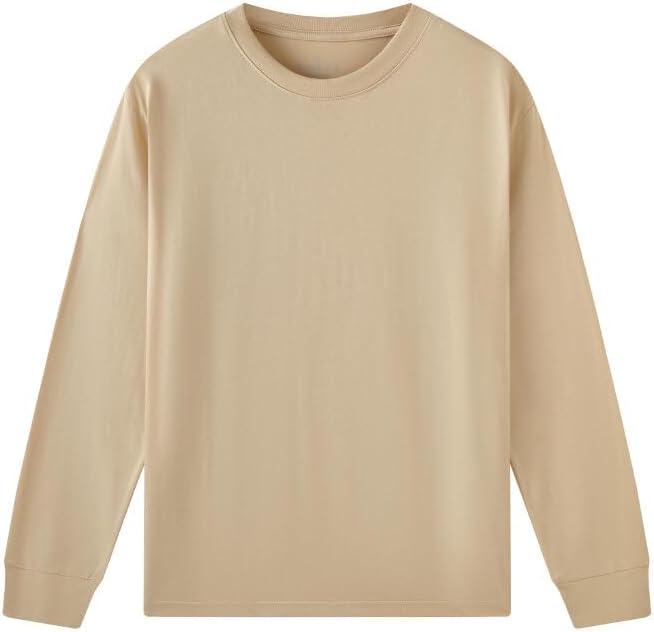Huata Men's T-Shirt Long Sleeve Crewneck Cotton Tees - Image 4