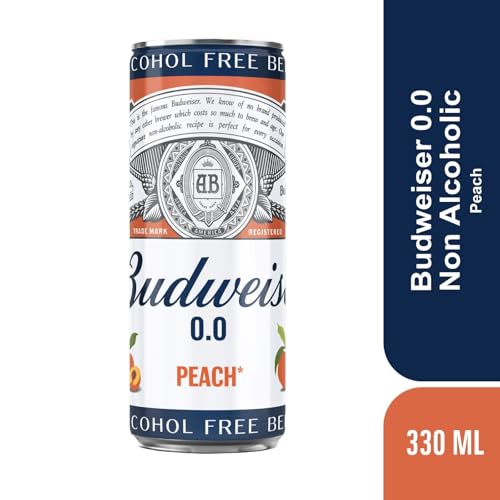 Image of Budweiser Alcohol free Beer Peach, 330ml Pack of 6