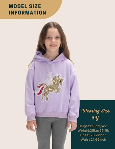 Welaken Sequin Unicorn Hoodie Sweatshirts For Girls Toddler & Kids Ii Little Girl's Long Sleeve Pullover Tops,8Y #TOP2