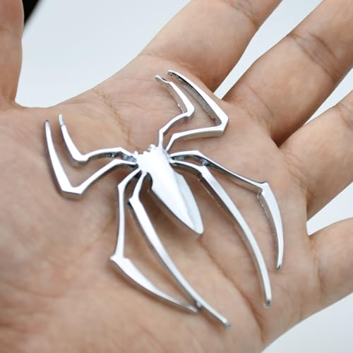 Image of Chrome 3D Metal Black Widow Spider Emblem Badge with Adhesive for Can-Am Spyder F3 RT R 600
