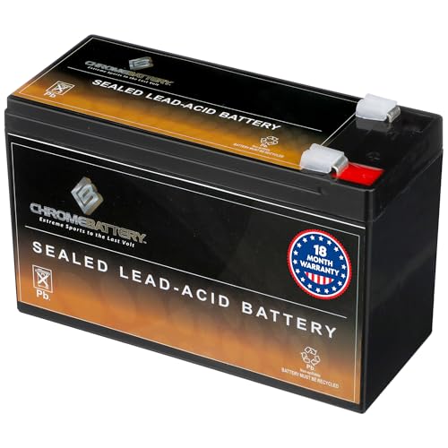 Image of CB CHROMEBATTERY 12V 9AH Sealed Lead Acid (SLA) Rechargeable Battery - F2 Terminal - Deep Cycle Design - for UPS, Alarm Systems, Emergency Lighting, Scooters, Medical & Solar & More