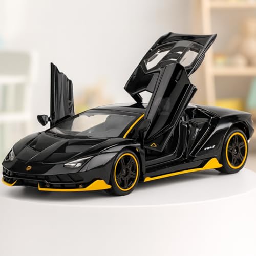 Storio Die-Cast Metal Cars 1:32 Scale | Pull Back Action Toy Vehicles with Openable Doors & Lights | Alloy Model for Kids | Miniature Collectible Cars for Boys & Girls 3+ Years (Lamborghini Car)