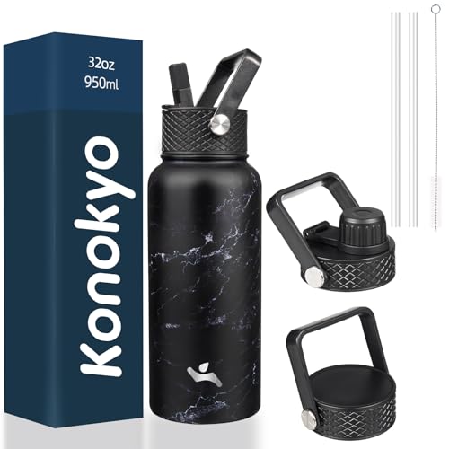 Image of Konokyo 32 oz Insulated Stainless Steel Water Bottle with Straw Lid
