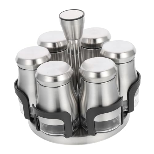 Cabilock -one Condiment Bottle Set Piece Stainless Steel Shakers Pepper Salt Spice Jars Suitable for Settings