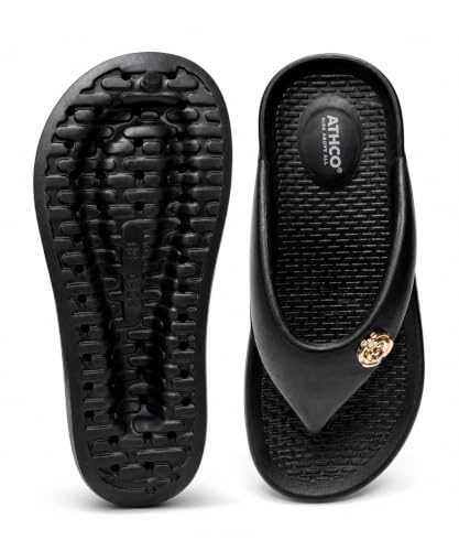 Image of ATHCO womens Fenny Women's Acupressure Slippers & Flip-Flops | Soft Foot Massager, Lightweight, Anti-Skid, Waterproof Comfort Slippers for Women & Girls | Daily Casual Wear