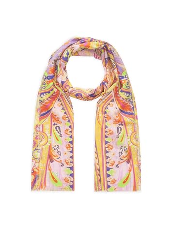 CODELLO PRINTED SCARF COTTON PAISLEY gelb-5-50X180CM