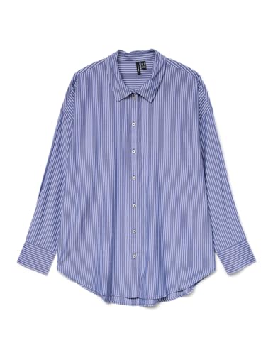 VERO MODA Oversize Shirt Vmnora LS Wvn Ga Noos-Camiseta de Gran tamaño, Marlin, L Mujeres