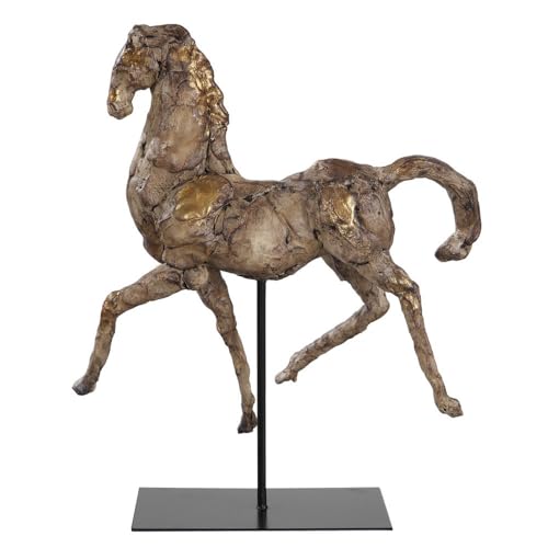 Caballo Dorado Escultura 16.5 in x 14 in x 5.13 in miniatura 6