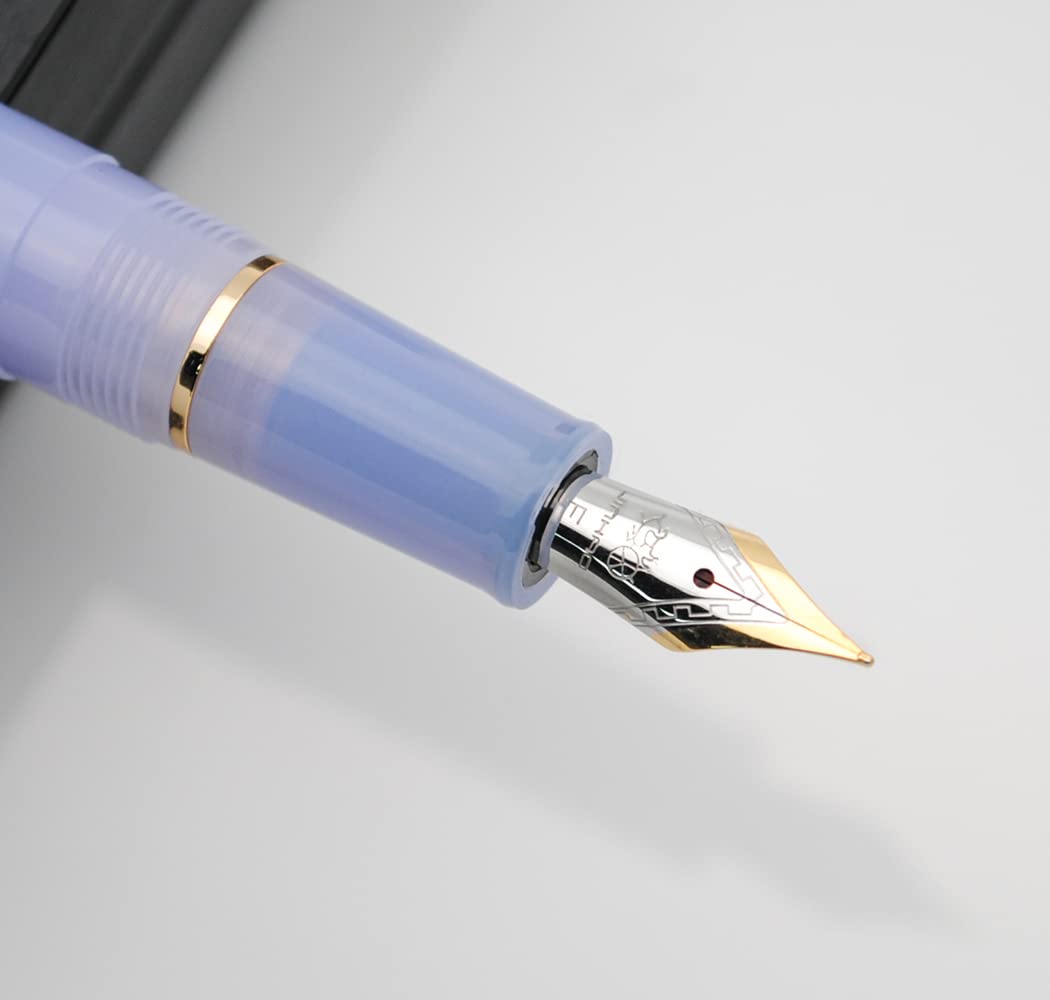 JINHAO 82 Celluloid Fountain Pen Acrylic Ink Pen with Ink Converter (Fine Nib, Gold Clip-Transparent Violet) - Image 2