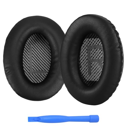Replacement Ear Pads for Bose QuietComfort 35 (QC35) and 35 II (QC35 II) Over-Ear Headphones by MMOBIEL – Memory Foam Cushions – Noise Isolation (Black)