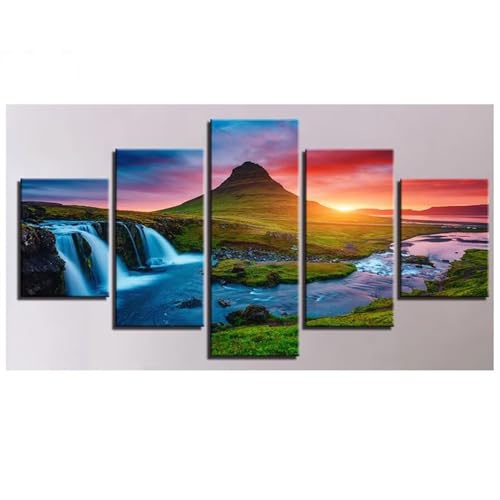 Diamant Painting Kit Complet 5 Pièces de Haute Qualité Modèle N-4901 Coucher de Soleil