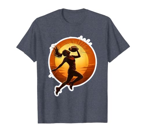 Football Header Sunset Graphic Design T-Shirt, Men, Heather Blue, X-Large