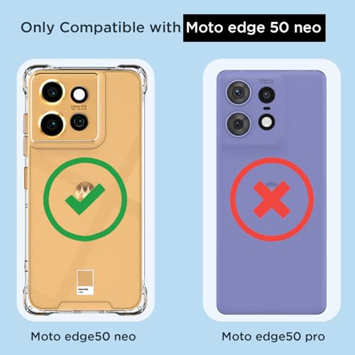 Image of Amazon Basics Back Cover for Motorola Moto Edge 50 Neo 5G PC + TPU Clear Transparent Raised Edges Shockproof Protective Phone Bumper Case(Transparent)
