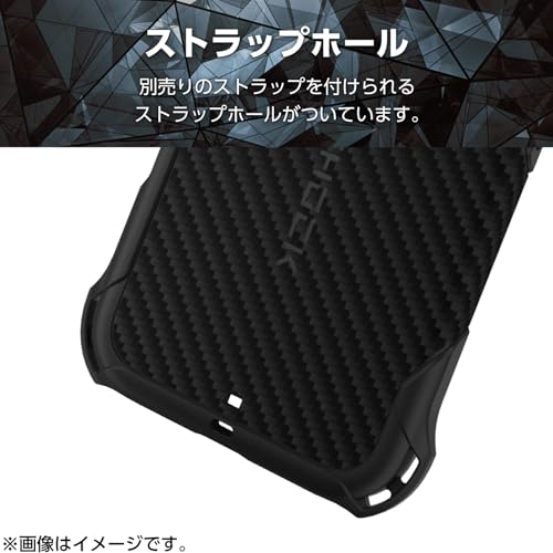 エレコム iPhone 16 ケース 耐衝撃 衝撃吸収 ZEROSHOCK 4つ角ダンパー ハニカム構造 グリップテクスチャー ストラップホール付き ワイヤレス充電対応 ブラック PMWA24AZEROGBK