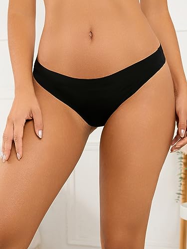 Image of Thongs for Women Seamless Underwear Low Rise Panties Thong