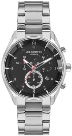 Lee CooperLC07351.350 Mens Silver Watch with Black Dial