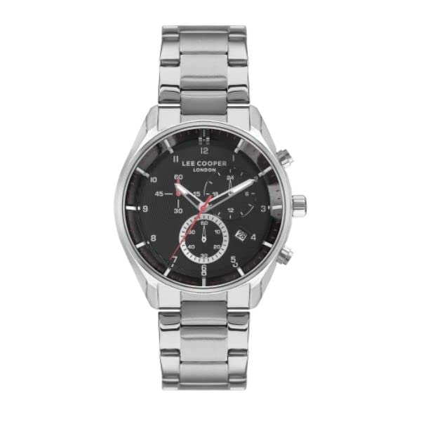 Lee CooperLC07351.350 Mens Silver Watch with Black Dial