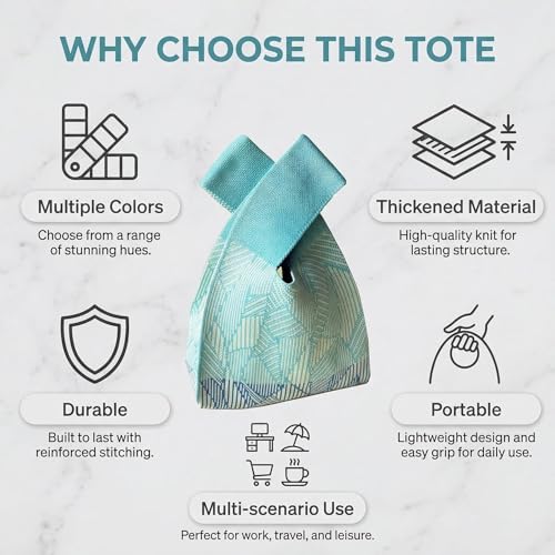 Image of Knot Bag, Mini Knit Tote Bag, Extra Thickened Japanese Knot Bag, Wristlet Handbag - 1 /2 /6 Pack