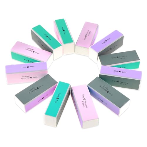 YUXIANLB 12 limas de uñas y bloque de tampón de uñas, pulidor, lima pulidora, herramientas de bloque de tampón, juego de herramientas de manicura profesional, pedicura, herramienta de manicura para el