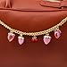Strawberry Bag Purse Charm Chain - Gold Extender Chain Cherry Handbag Accessories - Cute Keychain Gifts for Women (Pink strawberry)