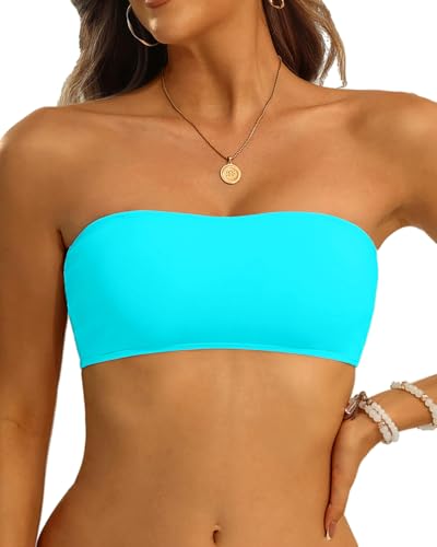 Image of Aqua Eve Women Strapless Bikini Top Only Bandeau Swim Top Tube Top Swimsuit
