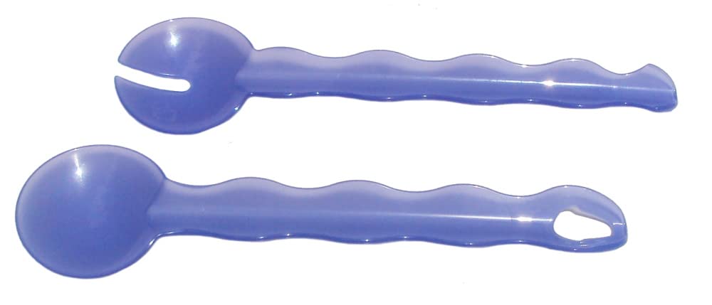 Tupperware Impressions Salat-Servier-Set, Zange, ineinandergreifende Löffel, Lupine, Violett