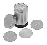 kakaostreuer mit schablonen wmf Drehen des schwarzen Rings und Halten des Streuers über Kopf für schönes Dekorieren Ihrer Speisen und Getränke mit Pünktchen, Smileys, Kaffeetassen und Herzen