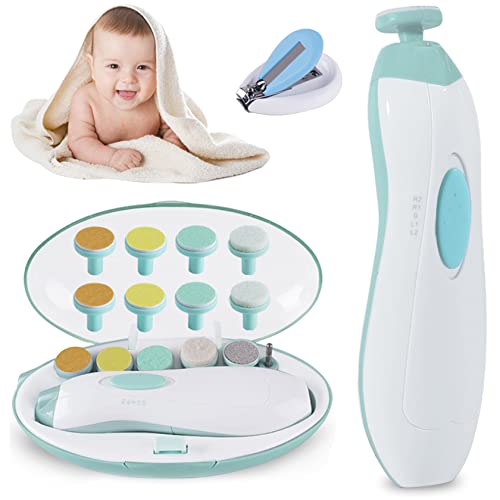 Image of Baby Nail Trimmer Electric, 16 in 1 Baby Nail File Electric Nail Trimmer with Light, Baby Nail Clippers Kit with 14 Grinding Heads for Newborn Infant Toddler or Adults Toes Fingernails Polish Care