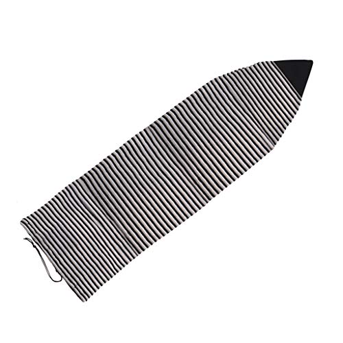 Tongina 5\' to 10.6\' Elastic Surfboard Sock Cover with Drawstring Closure - Lightweight and Durable - Surfing Board Bag Protective Storage Case w/a Hidden Bag - Pointed Nose Protector, 5.5ft - Thumbnail 2